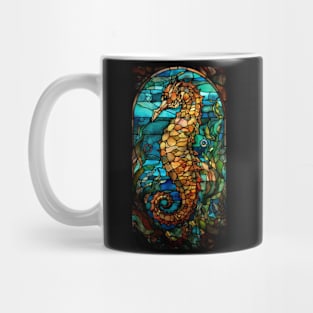 Stained Glass Style Seahorse Mug